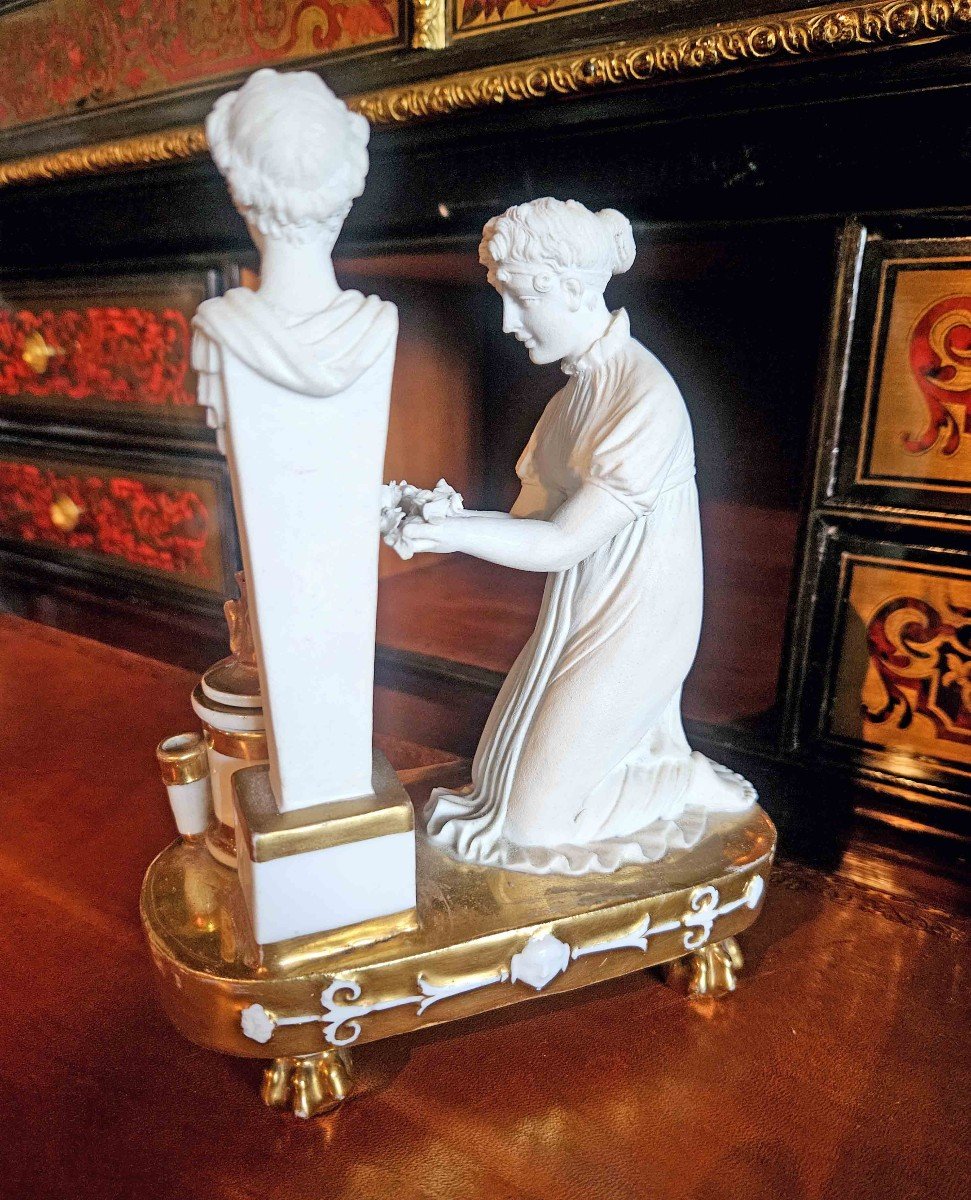 Encrier Empire En Biscuit De Porcelaine -photo-4