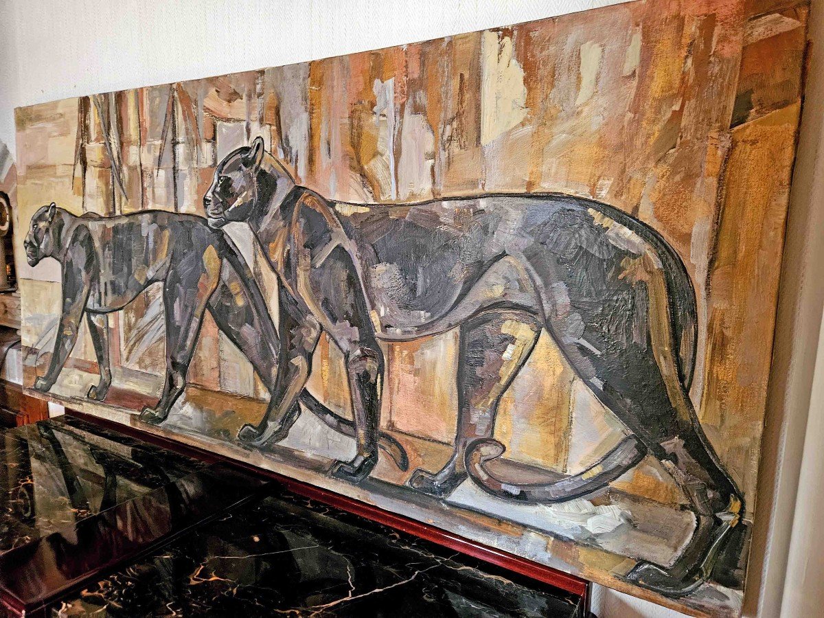 Marta Johan Milossis Panther Couple Hst 180 X 80cm-photo-4