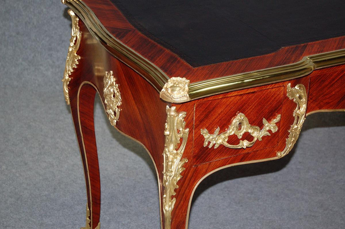 Bureau Dish Caisson In Rosewood And Gilded Bronzes-photo-3