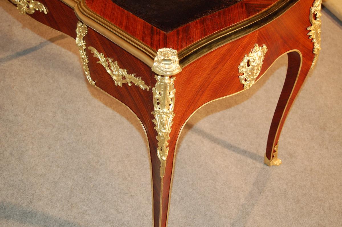 Bureau Dish Caisson In Rosewood And Gilded Bronzes-photo-4