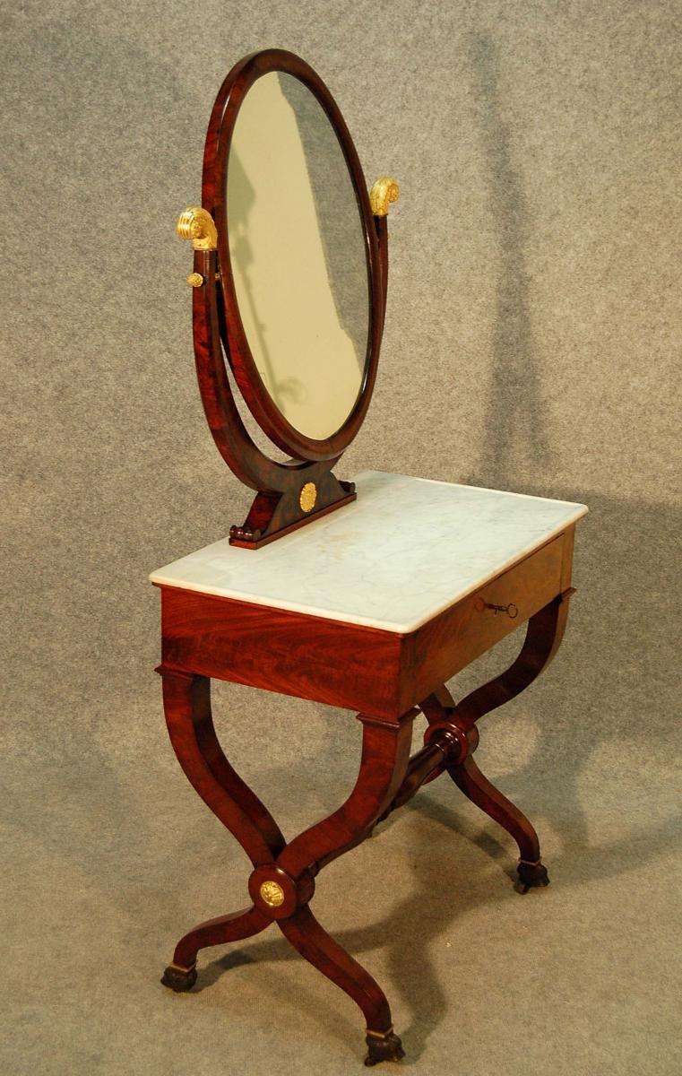 Dressing Time Empire Mahogany And Gilt Bronze-photo-8