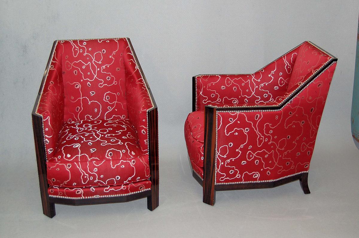 Armchairs Art Deco Macassar Ebony From-photo-8