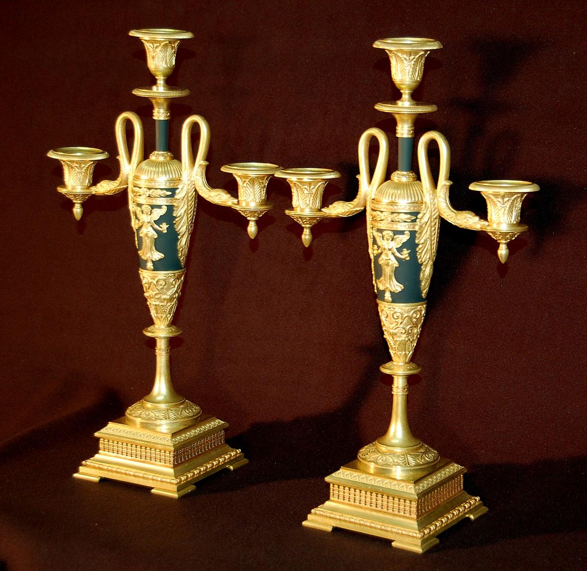 Candelabra Empire Gilt Bronze And Chiseled