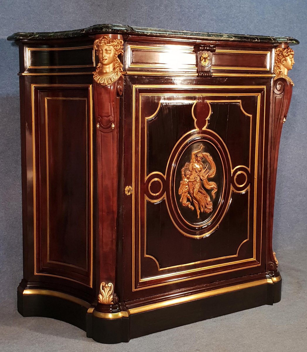 Gueret Frères Important Louis XIV Style Support Cabinet-photo-4