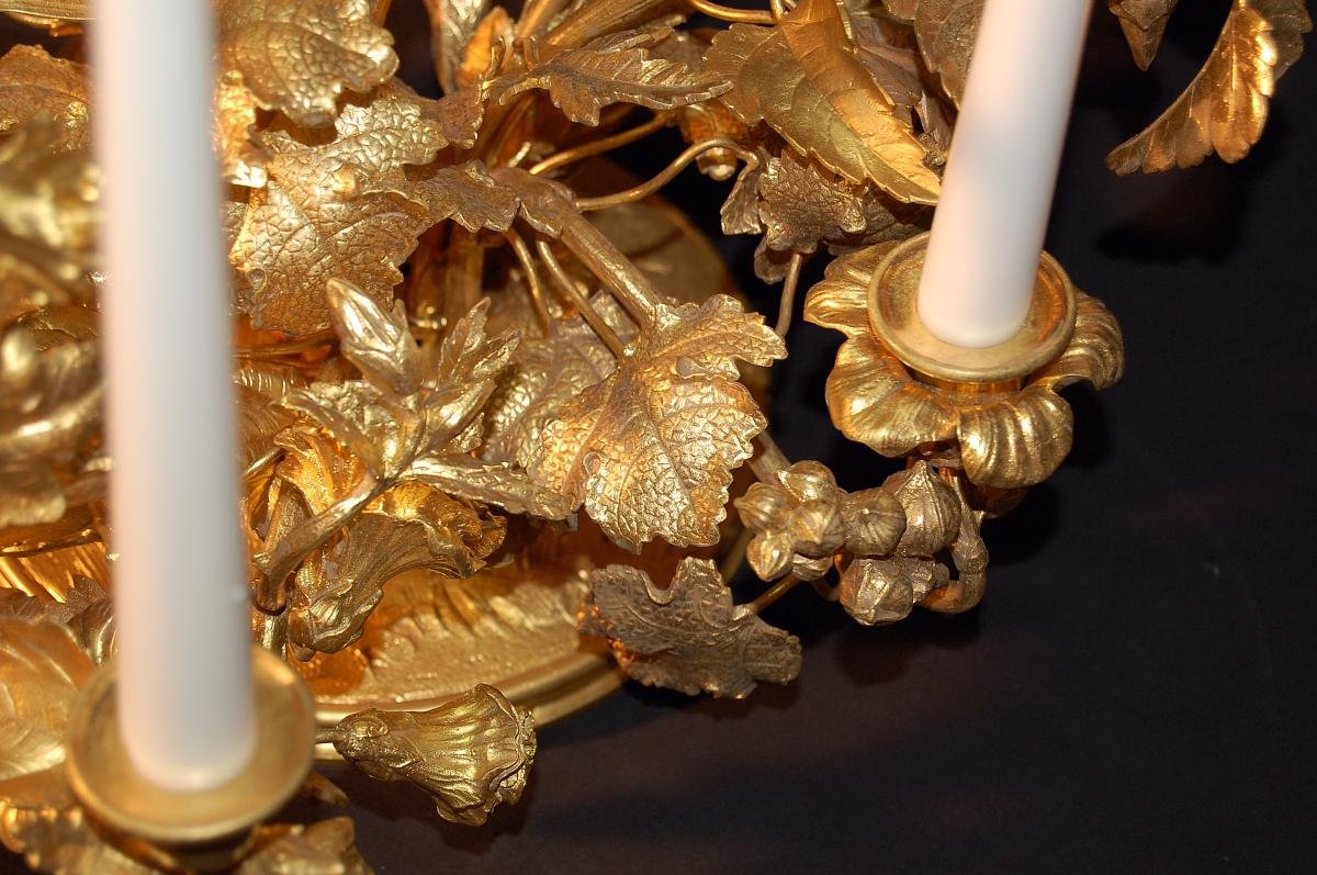 Important Table Center In Gilt Bronze And Chiseled Nineteenth Century-photo-3