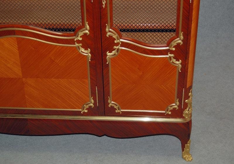 Louis XV Library In Rosewood, Rosewood And Gilt Bronze-photo-7