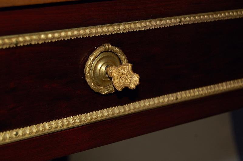 Mahogany And Gilt Bronze Game Table, Signed-photo-6