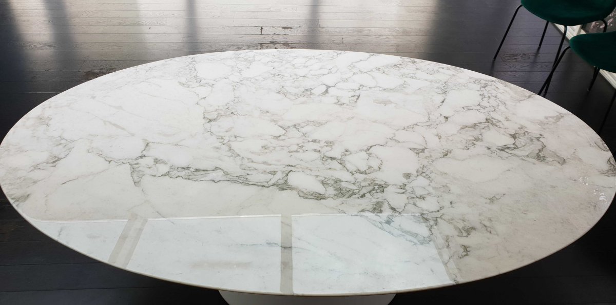 Knoll Saarinen Oval Table White Marble-photo-5