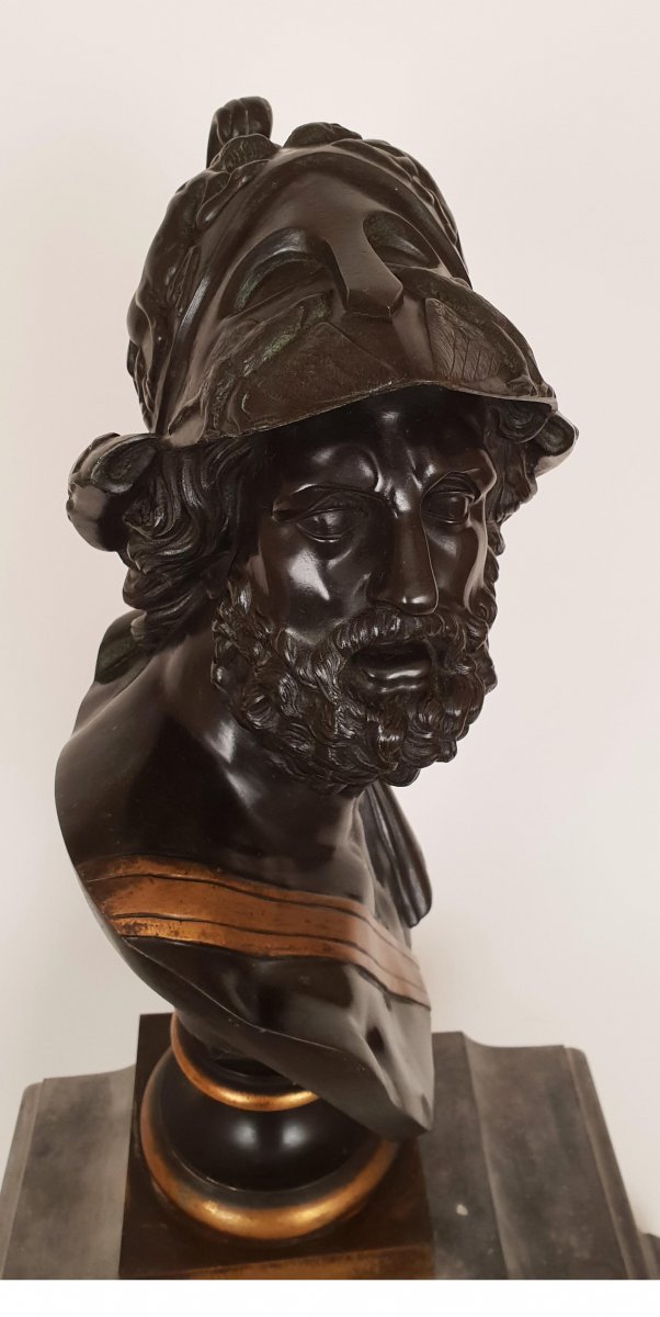 Bust Of Menelaus Bronze After The Antique-photo-5