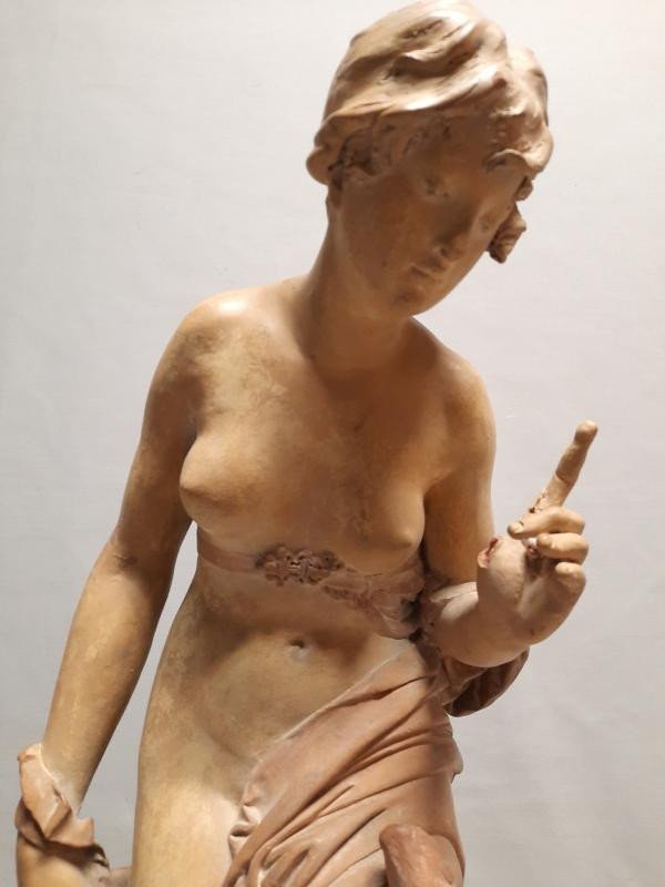 Carrier Belleuse Terracotta Sculpture H 75 Cm-photo-2