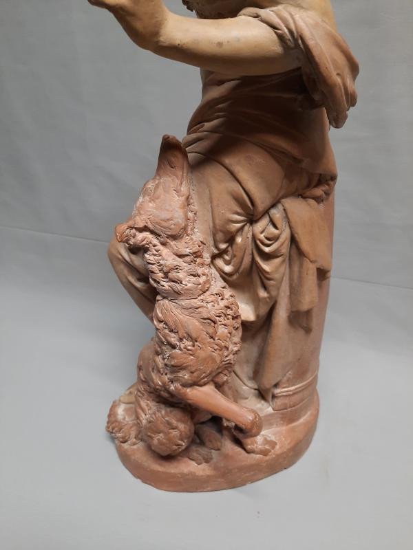 Carrier Belleuse Terracotta Sculpture H 75 Cm-photo-5