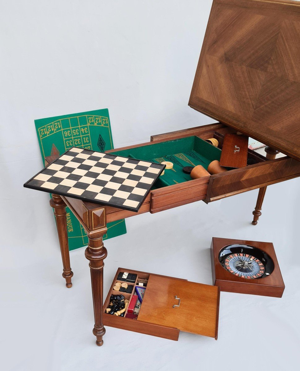 XIXth Stamped Game Table-photo-3