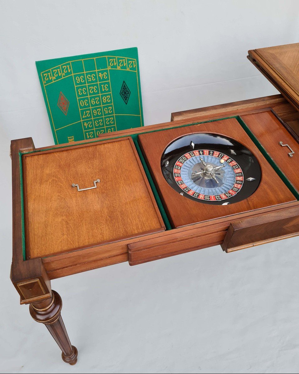 XIXth Stamped Game Table-photo-4