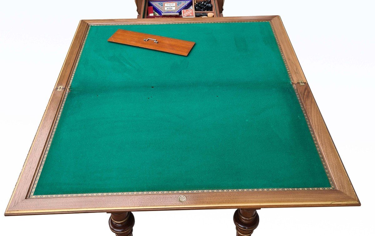 XIXth Stamped Game Table-photo-2