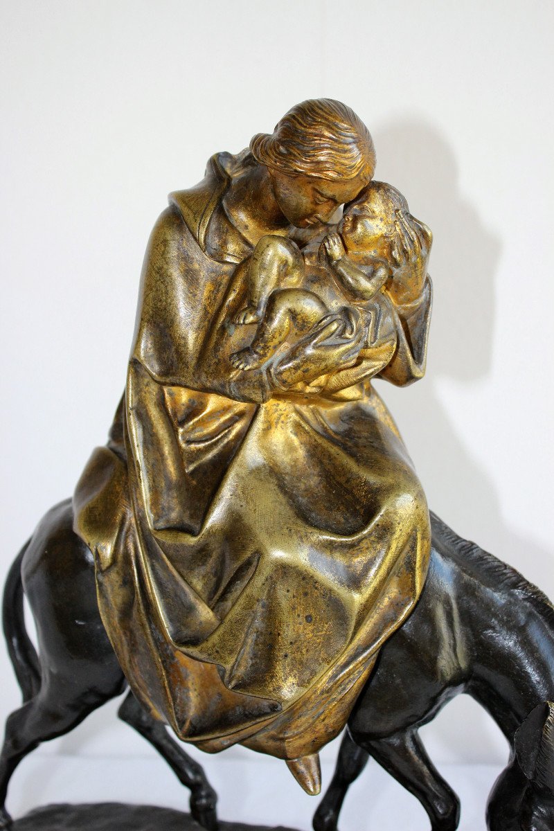 The Flight Into Egypt Bronze Eighteenth Century-photo-2