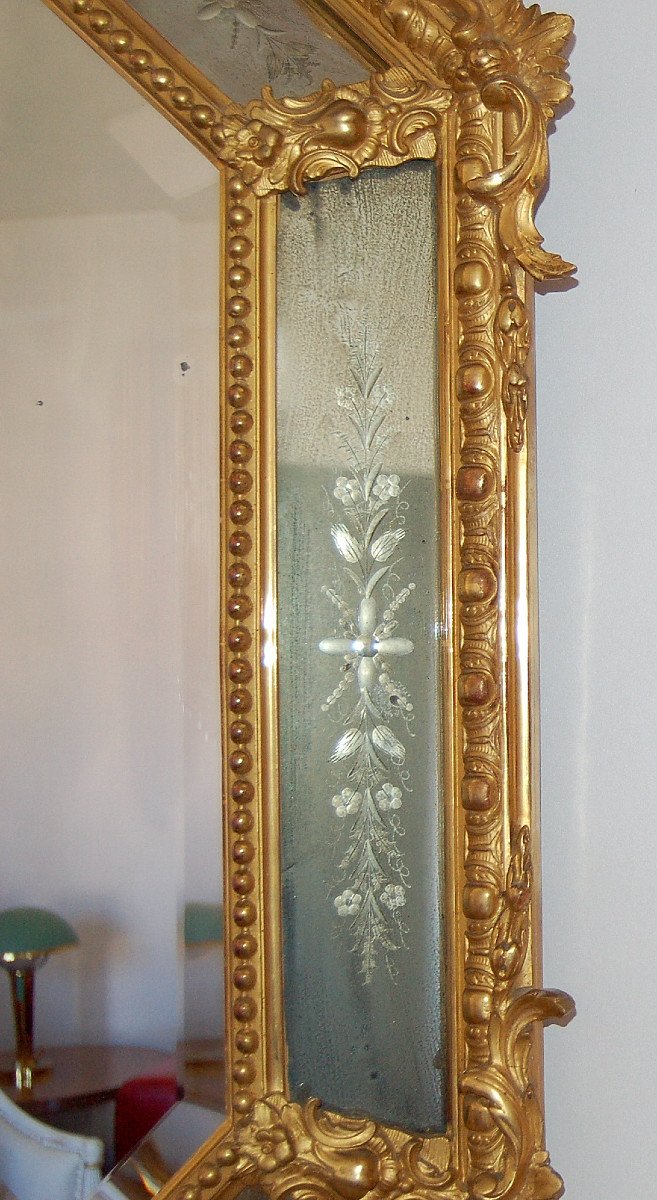 Important Golden Mirror With Parecloses End Of The 19th Century-photo-3