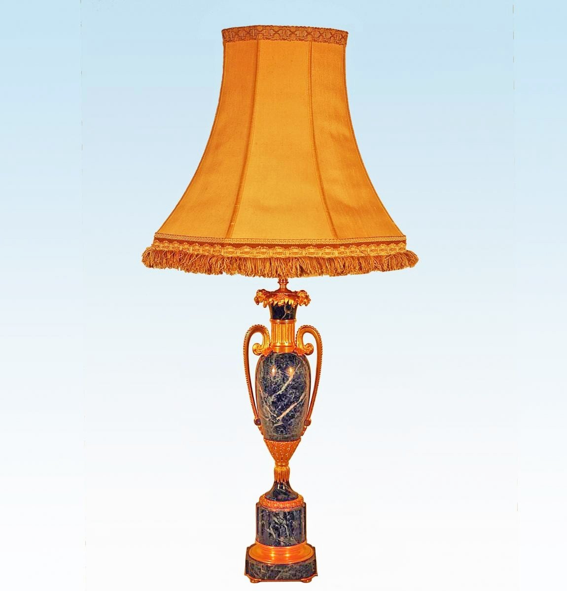 Maison Jansen Important Marble And Gilt Bronze Lamp Ht 98 Cm