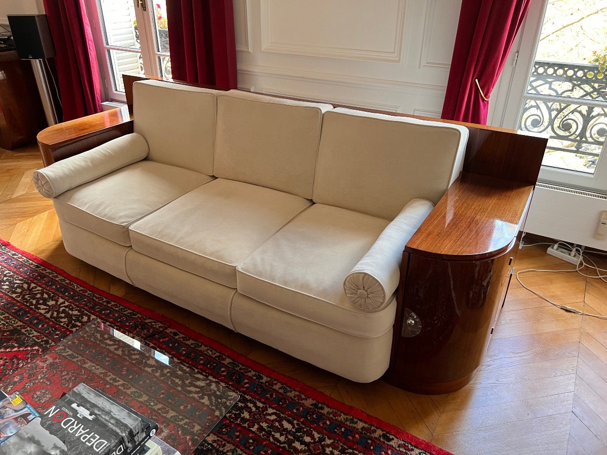 Important Art Deco Sofa Around 1930-photo-5