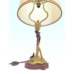 Lampe En Bronze Dor&eacute; Et Patin&eacute; Auguste Delafontaine (1813-1892)