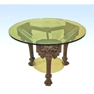 Design Table With Carved Base Nineteenth