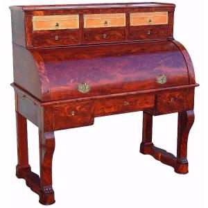 Empire Period Cylinder Desk In Mahogany