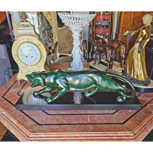 Large Panther In Patinated Bronze Art Deco Period Circa 1930