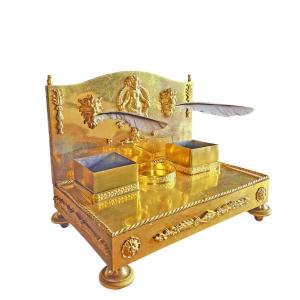 Empire Period Gilt Bronze Desk Set