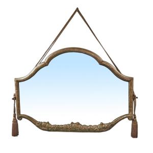 Miroir Art D&eacute;co 1925 En Bronze Martel&eacute; Et Argent&eacute;