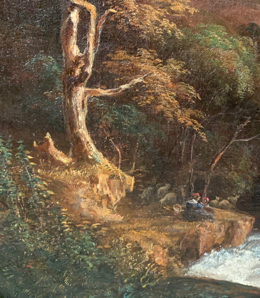 Paysage Fluvial Animé E Thevenet 1853-photo-3