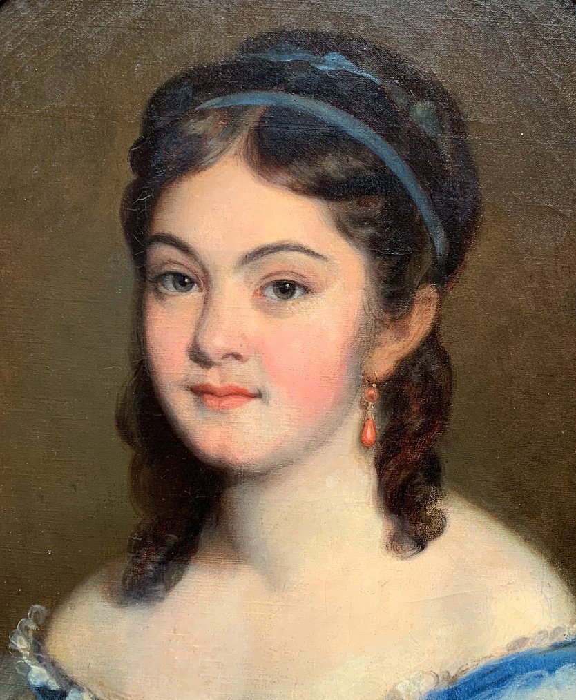 Portrait Jeune Fille Signé Fanny Gilbert (1820/…)-photo-3