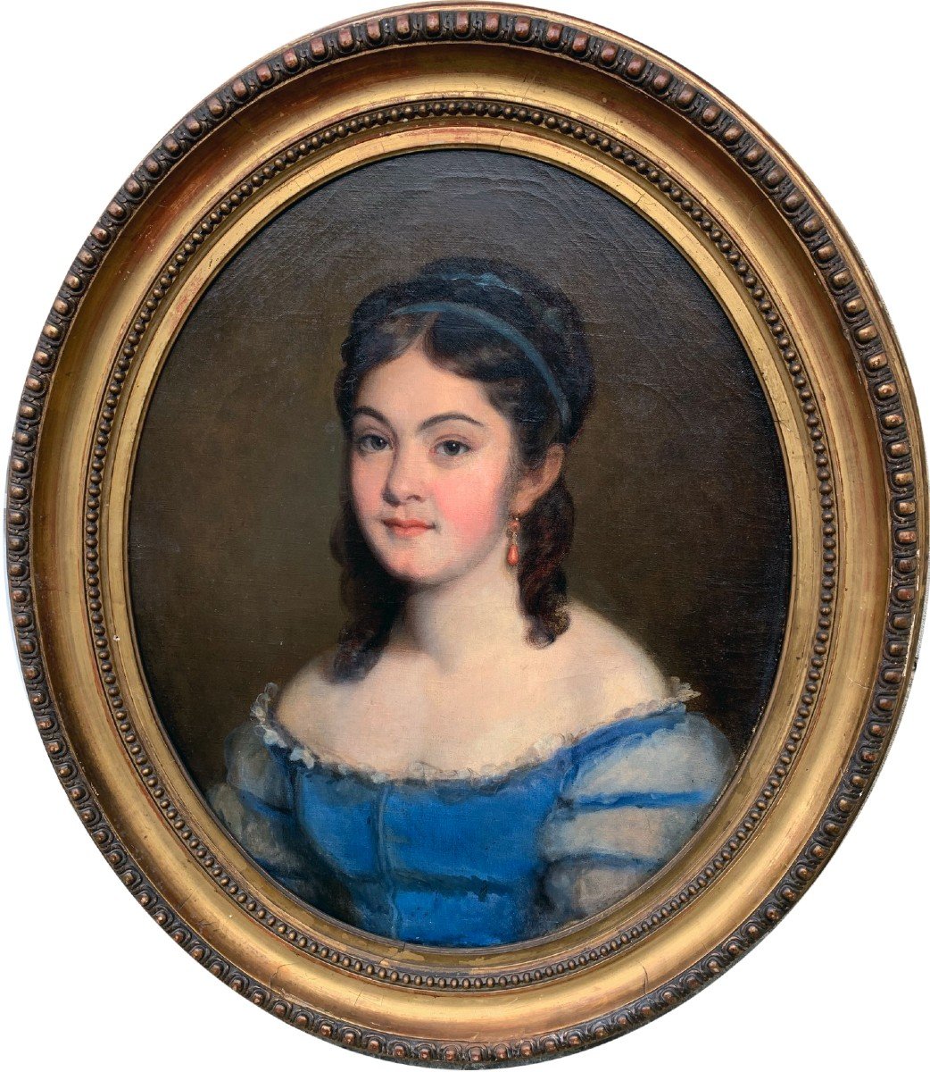 Portrait Jeune Fille Signé Fanny Gilbert (1820/…)