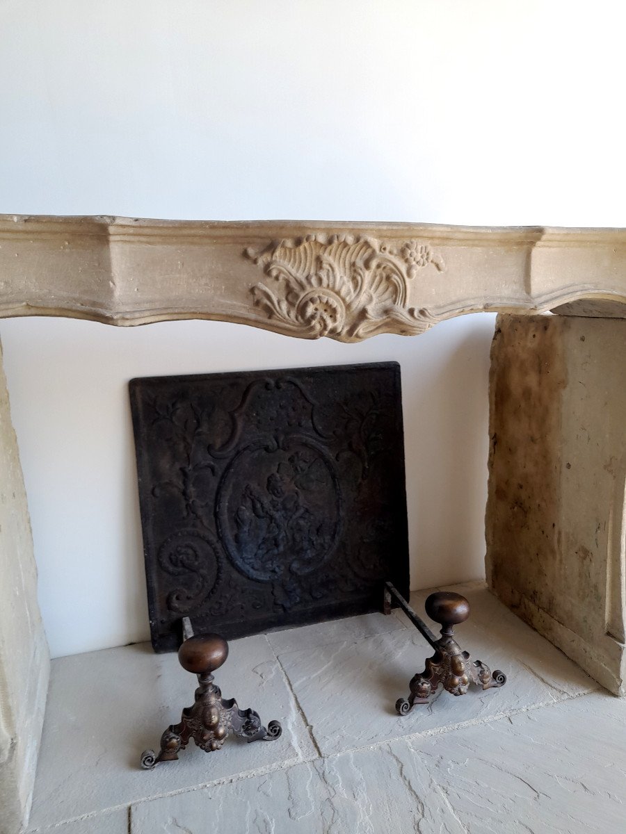 Louis XV Stone Fireplace-photo-3