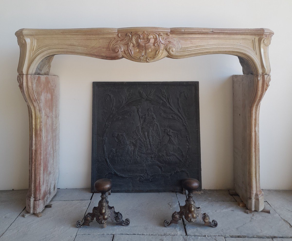 Louis XV Stone Fireplace