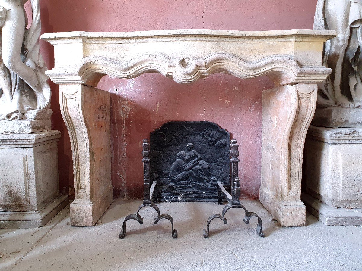 Louis XIV Stone Fireplace