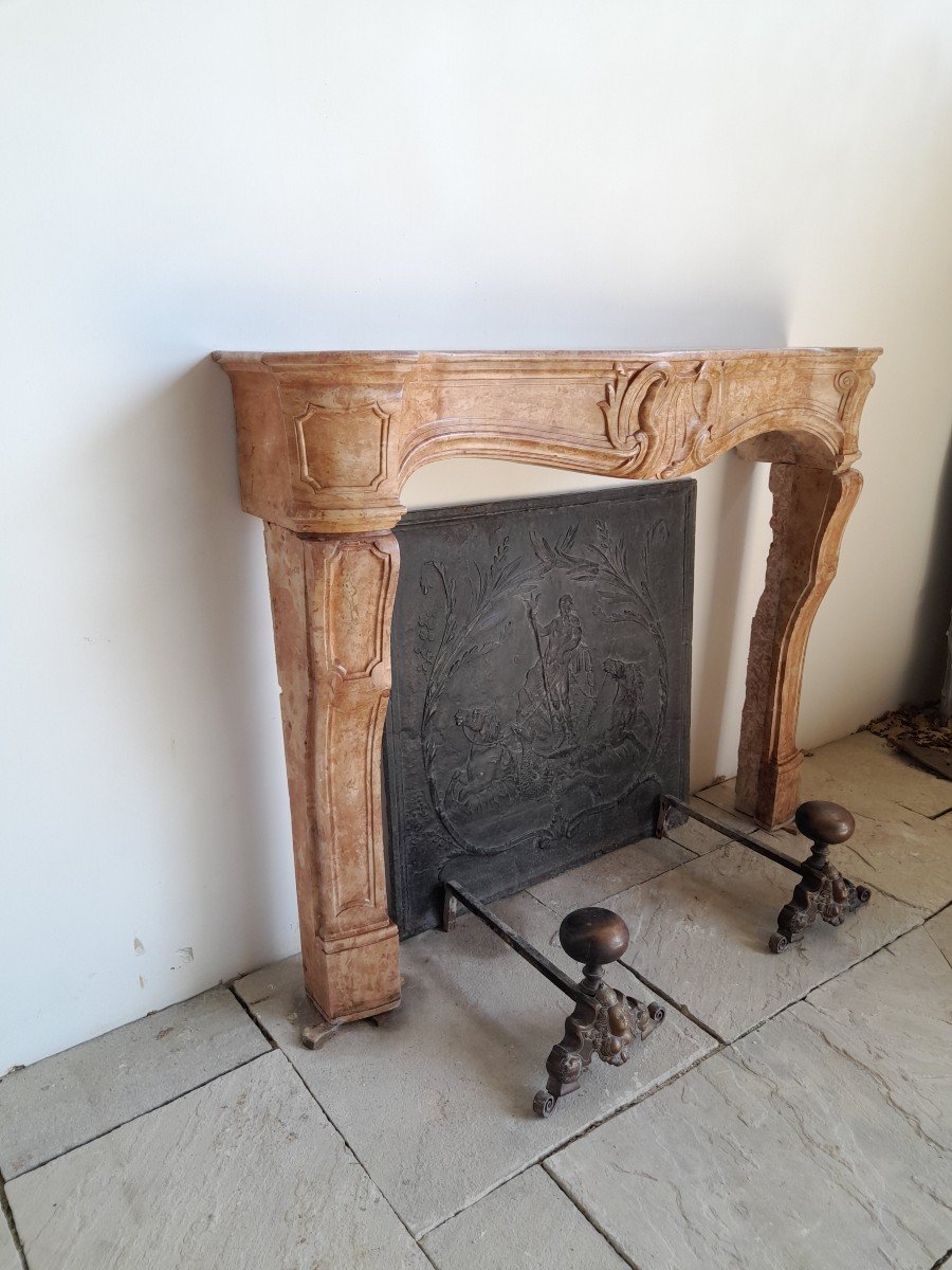 Small Louis XV Stone Fireplace-photo-3