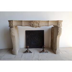 Louis XV Stone Fireplace