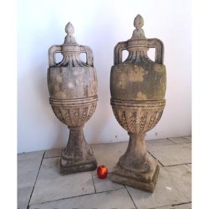 Pair Of Louis XVI Stone Ornamental Vase
