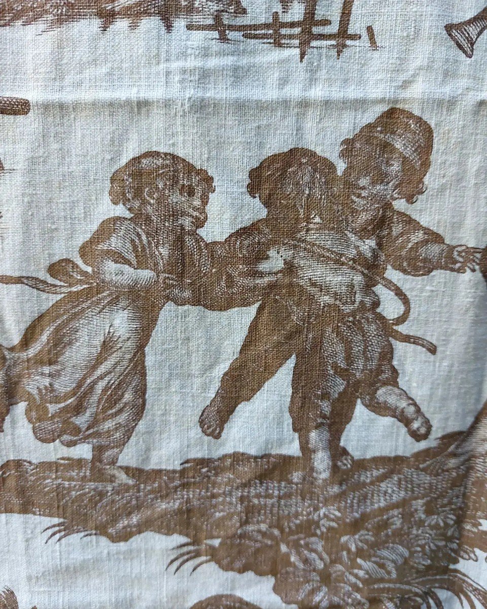 Ensemble Coupon  Toile De Jouy l'Offrande à l'Amour époque XVIIIe -photo-4