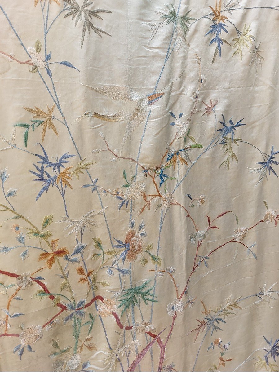 Nineteenth China Embroidered Silk Panel-photo-2