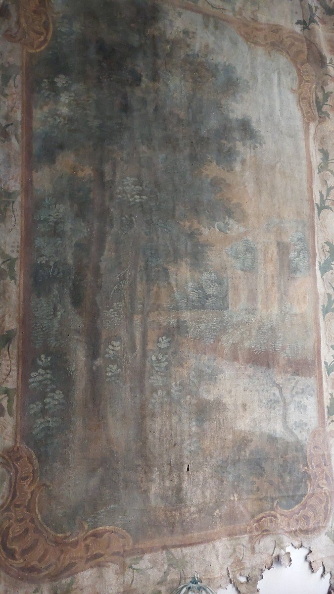 18th Century Painted Canvas -photo-1