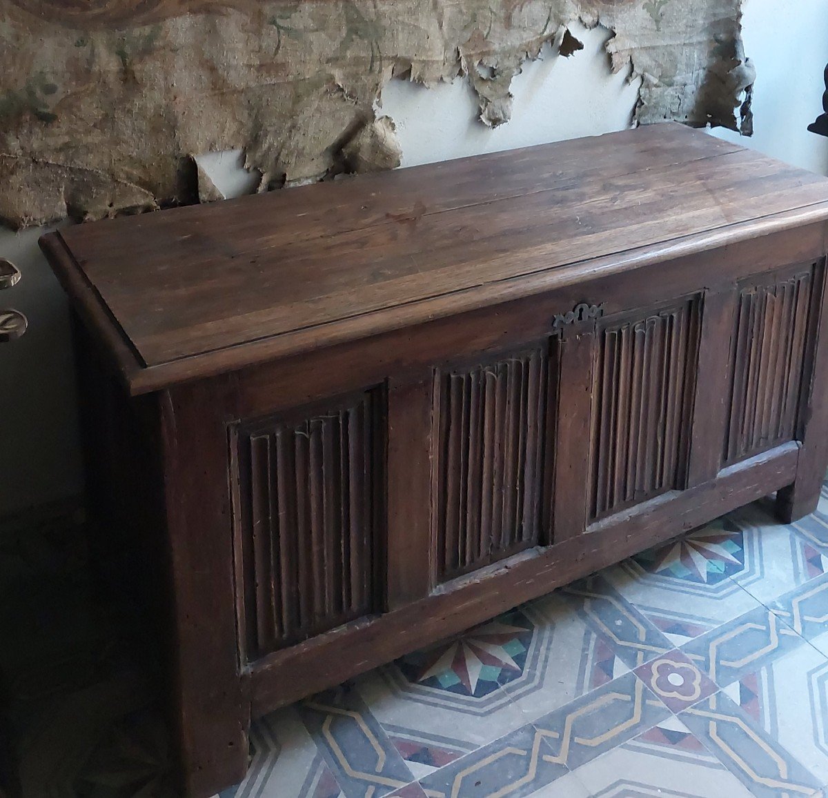 Large 18th Century Chest With 16th Century Elements 