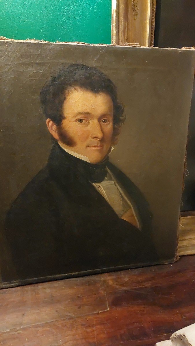 Portrait Of A Man From The 19th Century Oil On Canvas -photo-2