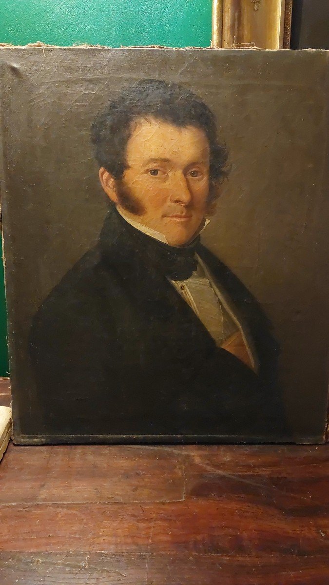 Portrait Of A Man From The 19th Century Oil On Canvas -photo-4