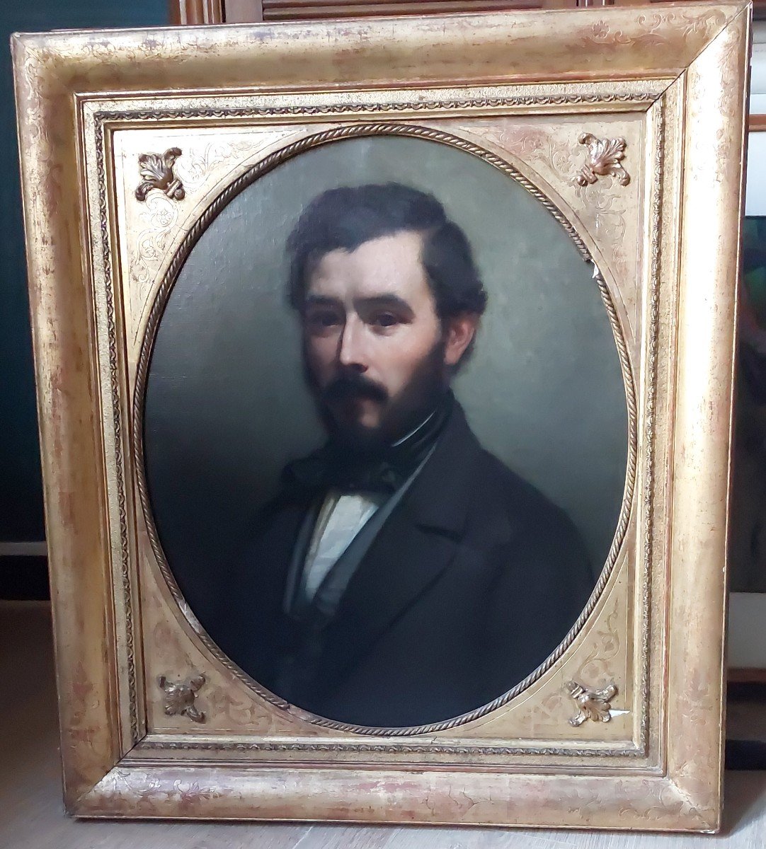 Portrait Of A Man 1849 Signed Magaud -photo-5