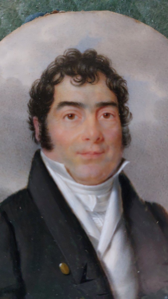 Portrait Homme Miniature Signée Et Datée 1826-photo-2