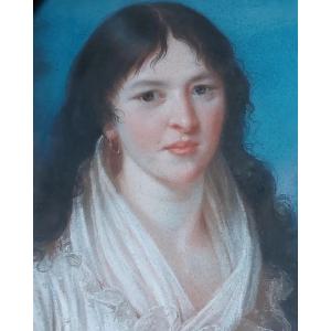 Aimée Duvivier, Portrait Of A Young Girl In Pastel, 1800.