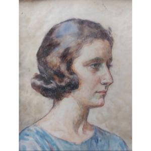 Portrait Of A Woman On Ivory Signed Marie Laforge