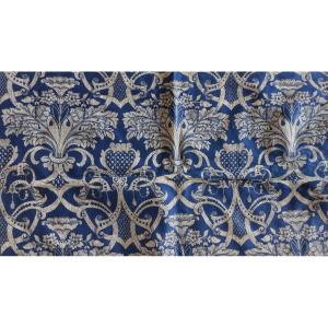 Pair Of Blue Renaissance Style Curtains By Fortuny 