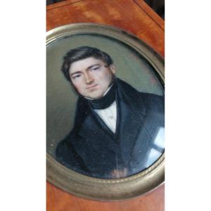 Portrait Of A Man Miniature Signed And Dated 1836