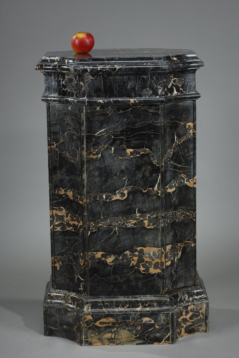 Octagonal Portor Marble Column, 19th Century-photo-2